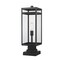 Z-Lite Nuri 1 Light Outdoor Pier Mounted Fixture, Black & Clear 596PHBS-SQPM-BK - alternate 1